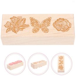 Storage Bottles Multifunction Maple Lace Trim Girl Vintage Decor Wooden Multi-function Scrapbook Stamp