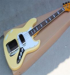 Whole Custom Milk Yellow 4 Strings Bass Guitar with Vintage BodyWhite PickguardRosewood Fingerboardcan be custimized3205583