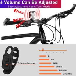 Elecpow Bicycle Horn Headlights Waterproof USB Charging Night Riding Strong Bike Light 140dB 6 Volume Security Alarm Bike Bell