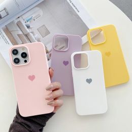 Luxury Love Silicone Soft Case For iPhone 14 13 12 11 Pro XS Max X XR SE 2 7 8 6 6S Plus Candy Colour Matte Ultra Thin Back Cover