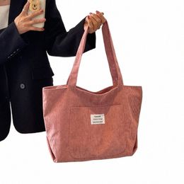 large Capacity Women's Shoulder Bag 2023 New Fiable Fresh and Simple Striped Veet Handbag Art Leisure Student Tote Bag e5mD#