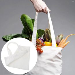 Storage Bags 8 Pcs Foldable Tote Portable Shopping Bag Handbag Supermarket Eco-Friendly Blank Canvas Pouch White Grocery