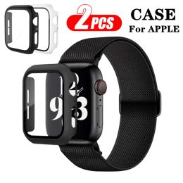 2PCS Cover For Apple Watch 41mm 45mm 44mm 40mm 49mm 42mm 38mm PC Screen Protector Case for IWatch Series 8 7 6 5 4 3 SE