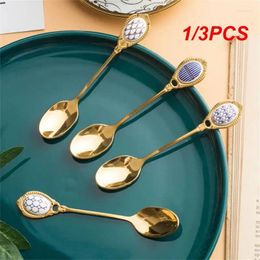 Spoons 1/3PCS Stainless Spoon Brief Durable And Non Fading Easy To Clean Smooth Feel Ladle Dessert Light Luxury Style