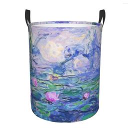 Laundry Bags Claude Monet Water Lilies Hamper Large Storage Basket Garden Paintings Kids Nursery Toy Organizer