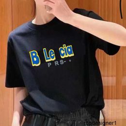 Designer High version summer trendy brand Paris B family loose cotton short sleeved T-shirt for couples colored letter Tee 3LQP