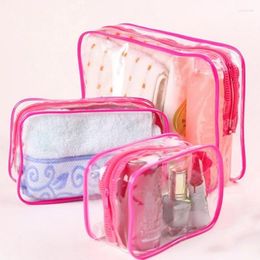 Storage Bags 3pcs/set PVC Transparent Cosmetic Bag Zipper Makeup Organiser Travel Toiletry