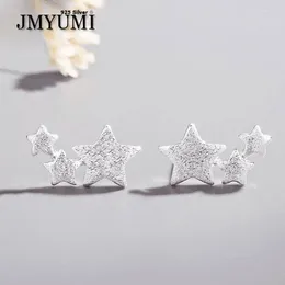 Hoop Earrings JMYUMI 925 Sterling Silver Fashion Star Handmade Small Stud For Women Elegant Wedding Jewelry Accessories
