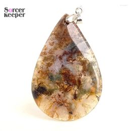 Pendant Necklaces Fashion Jewelry Natural Dendritic Moss Agate Stone Drop Necklace Timeless Gift For Girl Friend DIY Making BM331