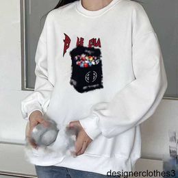 Designer High quality autumn personality Paris B classic printed round neck loose Korean version warm long sleeved sweater for couples OQ28