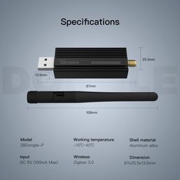 SONOFF ZB Dongle-P Zigbee 3.0 USB Dongle Plus Universal Zigbee Gateway Support via ZHA or Zigbee2MQTT Sonoff Zigbee Series