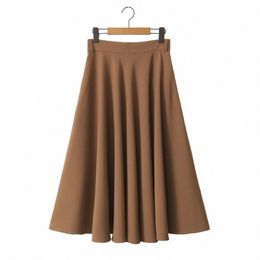 french Vintage Ball Gown Mid-Length A-Line Umbrella Skirt Plus Size Women Clothing Good Quality Twill Chestnut Brown Bottoms 181r#