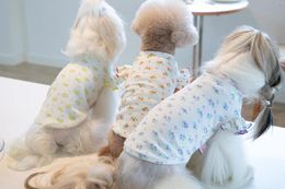 Dog Apparel Cute Vest With Flying Sleeve Bottoming Pet Clothes Cat Teddy Bear Homewear Autumn Winter