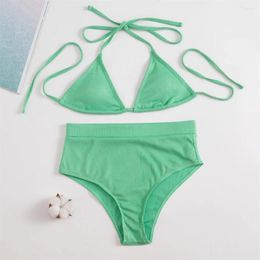 Women's Swimwear High Waist Bikini Set Halter String Sexy Swimsuit Bikinis Thong Women Trend Bathing Suit Two-Piece Beach Outfit