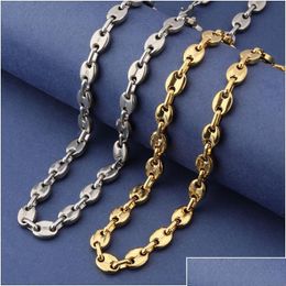 Chains Chains Europe And America Sale Mens Hip Hop Jewellery Gold Plated Stainless Steel Chain Necklace For Men Rapper Gift Drop Deliver Dhlmx