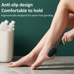 Handle Pumice Stone Foot Brush Scrubber Feet Exfoliating Dead Skin Remover Natural Bristle Massage Brush Pedicure Tool