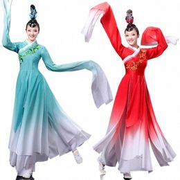 classical dance performance attire for women, elegant, red, and fragrant, original water sleeved dance attire 311n#