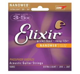 1 Set Elixir Elixir 16002 Nanoweb Acoustic Guitar Strings Extra Light 10474947237