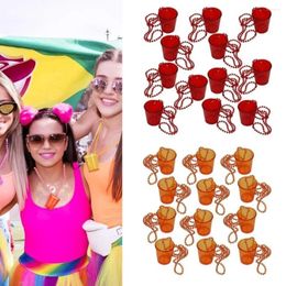 Cups Saucers 4Pcs Game Props Necklace Small Wine Glass Creative Plastic Transparent Bead Chain Christmas