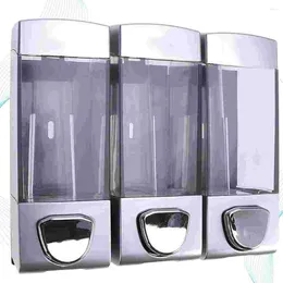 Liquid Soap Dispenser Wall-mounted Gel Hair Conditioner Pump Three Outlets Bottle Simple Shampoo Holder For Home El Bathroom Shower