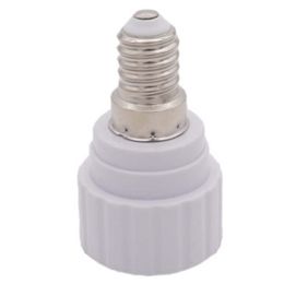 White E14 to GU10 Ceramic Base Led Light Lamp Holder Converter Screw Bulb Socket Adapter LED Saving Light Halogen Lamp Base PBT