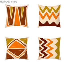 Pillow 45x45cm Nordic ins retro geometric stripe series living room sofa office seat car cushion cover art decoration home Y240401