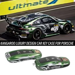 Kangaroo Luxury Design Racing Car Key Case FOB Shell Cover Fit For Porsche Key Case Holder