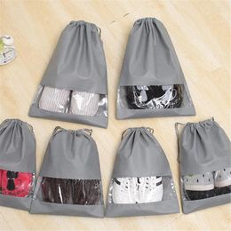 Storage Bags Grey Shoe Organiser Bag Closet Portable Non-Woven Fabric Travel Waterproof Pocket Clothing Classified