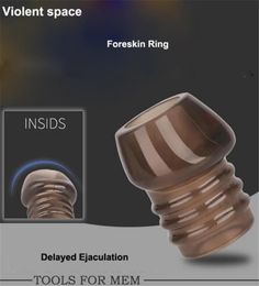 Violent space Penis sleeve Foreskin correction Cock ring Delay Ejaculation Adult sex toys for men Flexible Cockring Erotic toys8827764