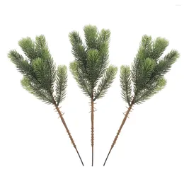 Decorative Flowers 2 Pcs Christmas Garland Artificial Xmas Leaf Green Decor Pine Needles Leaves Home