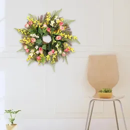 Decorative Flowers Winter Wreath Easter Spring Greenery For Front Door Party Decor Wall Hanging