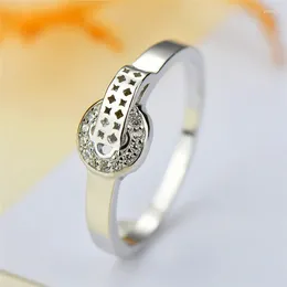 With Side Stones Cute Female Small Stone Ring Trendy Fashion 925 Silver Crystal Finger Unique Style Vintage Wedding Rings For Women