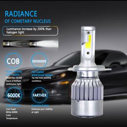 Car LED Headlight H7 H4 Bulbs COB Chip H1 H3 H11 9003 9006 72W 6000K Headlamp Auto Lamps Fog Lights 12V 7200LM Auto Headlamps