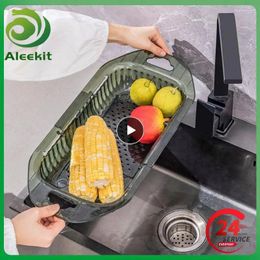 Kitchen Storage Drain Rack Adjustable Plastic Household Sink Foldable Wholesale Est Fruit Basin Basket