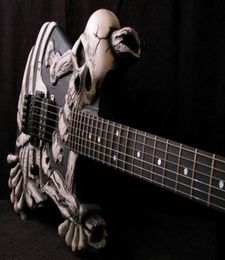 Hand carved J Frog George Lynch Skull and Bones Electric Guitar Full floating Genuine Floyd Rose Tremolo Ebony Fingerboard Korea5606600