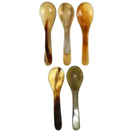 Spoons 5 Pcs Horn Natural Coffee Scoop Ice Cream (set 5) Sundae Horns Appetizer