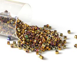 10g/Tube JP Miyuki Delica 11/0 Glass Seed Beads Metalic Colour Seed Beads Round Spacer for DIY Handmade Jewellery Making