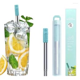 Drinking Straws Portable Stainless Steel Straw Retractable Picnic Camping Drink Accessories Travel Reusable