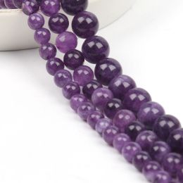 Natural Amethyst Stone Beads 6/8/10mm Round Shape Crystal Loose Spacer Beads For Jewellery Making Diy Bracelet Necklace 15inch