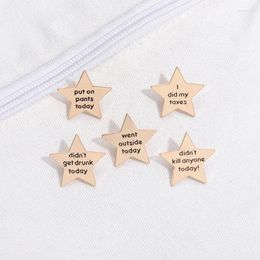 Brooches Funny Phrase Star Collection Brooch Went Outside Today Enamel Pin Custom Didn't Get Drunk Lapel Badges Jewelry Gift