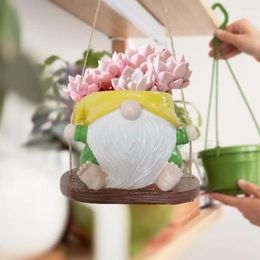 Vases Flower Pot Weather-proof Swing Faceless Dwarf Resin Decorative Gnome Vegetable Flowerpot For Indoor Outdoor Garden Supplies