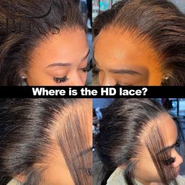 Straight Invisible 13x6 HD lace Frontal Only Melt Skins Ear to Ear 13x4 HD Transparent Lace Closure Human Hair Remy Pre Plucked