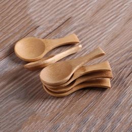 Tea Scoops 10Pcs 9 4.2CM Bamboo Wooden Spoon Japanese Style Jam Kitchen Seasoning Cooking Salt Scoop Honey Coffee