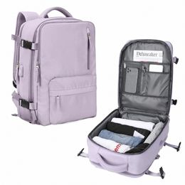 lightweight Travel Backpack Bags Large Capacity Women's Multifunctial Suitcase USB Charging Woman airplane Lage Bagpacks C59W#