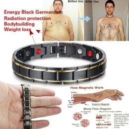 Mens smycken magnetisk terapi hälsa Anti-snoring trötthet läkande hematitarmband för män hälsoenergi armband smycken