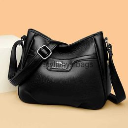 Shoulder Bags New Pu leather Waterproof Shoulder Bags Women Casual Crossbody Bag Multifunction Shopping Handbag Large Capacity Messenger Bag H240330