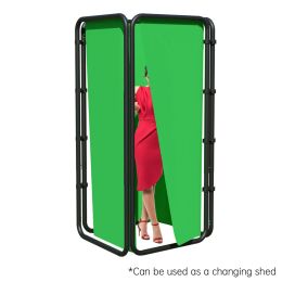 Background Stand 240CMx400CM with Green Screen Wall and Clip Photography Backdrop Frame For Living Video Recording Changing Room
