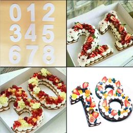 Baking Moulds 6/8/10inch PET 0-8 Numbers Cake Mold Sets Decorating Tools Confeitaria Maker DIY Birthday Design Bakeware Pastry