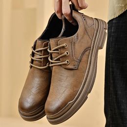 Casual Shoes Fashion Mens Oxford Genuine Leather Footwear Lace-up Formal Business Wedding Dress Classic