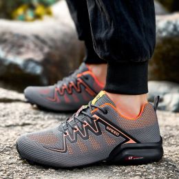Men Outdoor Hiking Trekking Shoes Climbing Shoes Mountain Outdoor Trainer Non-slip Hunting Tourism Male Comfy Sport Trail Soft
